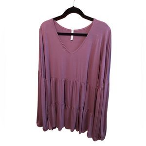 Celeste 3X purple layered tunic